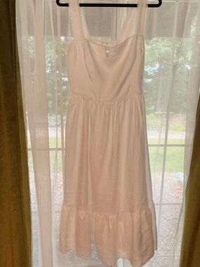 NWT!! Reformation White Lace-Trim line Rowen Linen Sundress